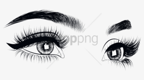 Eyelashes Transparent Background - Transparent Background Lashes Clipart, HD Png Download, Free Download