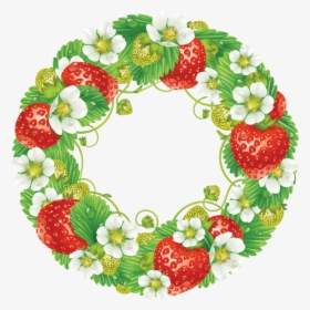 Cadre Png - Strawberry Circle Frame, Transparent Png, Free Download