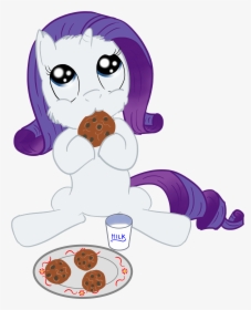 Cute Cookies And Milk - Fluffy Rarity, HD Png Download, Free Download