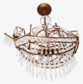Gold & Crystal Ship Chandelier, HD Png Download, Free Download