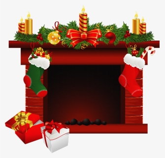 Christmas Fireplace Wall Sticker, HD Png Download, Free Download
