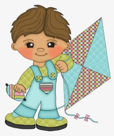 Boy Holding Kite Clipart, HD Png Download, Free Download