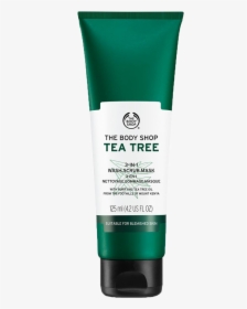 Body Shop Tea Tree 3in1 Wash Scrub Mask 125 Ml - Body Shop Tea Tree Wash Scrub Mask, HD Png Download, Free Download