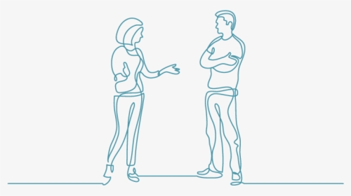 Tratar Los Problemas De Pareja - Drawing Of Two Person Talking, HD Png Download, Free Download