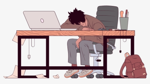 Man Sleeping On Desk Png , Transparent Cartoons - Man Sleeping On Desk Clipart, Png Download, Free Download