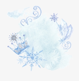 Blue Hand Drawn Crown Snowflake Cartoon Snow Transparent - Illustration, HD Png Download, Free Download