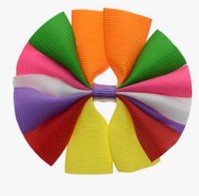 Multi Color Stacked Hair Bows For Girls 24 Pcs - Circle, HD Png Download, Free Download