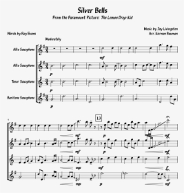 Alto Saxophone Silver Bells Sheet Music - Silver Bells Alto Sax Sheet Music, HD Png Download, Free Download