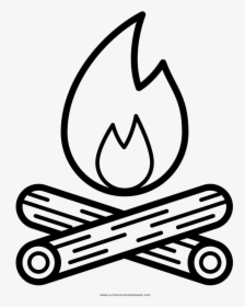 Campfire Coloring Page Ultra Coloring Pages - Black And White Camp Fire Clipart, HD Png Download, Free Download