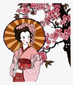 Transparent Geisha Png - Female Japanese Geisha Art, Png Download, Free Download