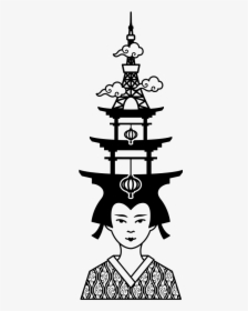 Geisha Coloring Page - Pagoda, HD Png Download, Free Download
