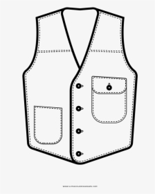 Vest Coloring Page - Coloring Vest Clipart, HD Png Download, Free Download