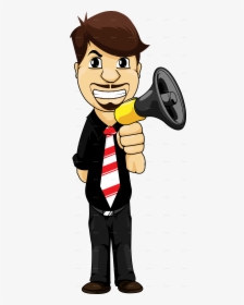 Megaphone Clipart Man - Cartoon, HD Png Download, Free Download