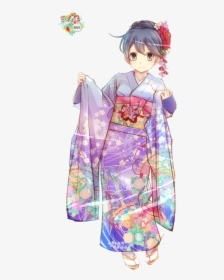 Transparent Kimono Png - Anime Girl In Kimono, Png Download, Free Download