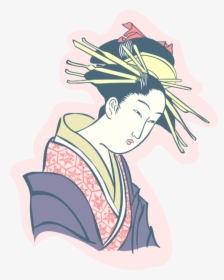Vector Illustration Of Japanese Courtesan Geisha Hostess - Illustration, HD Png Download, Free Download