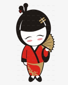 Girl In Kimono, Id - Kimono Girl Clip Art Transparent Background, HD Png Download, Free Download