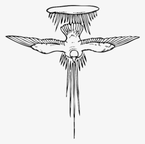 Drawing, Sky, Angel, Bird, Dove, Flying, Wings - Holy Spirit Line Art, HD Png Download, Free Download