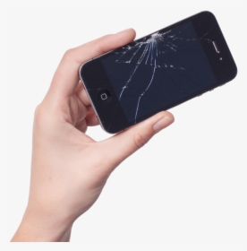 Clickaway Phone Cracked Hand V2 Optimized - Broken Phone In Hand, HD Png Download, Free Download