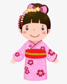 Japan Clipart Clothing Japanese - Kimono Cartoon, HD Png Download, Free Download