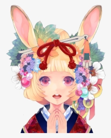 Anime, Art, And Bunny Image - Anime Girl With Rabbit Render, HD Png Download, Free Download
