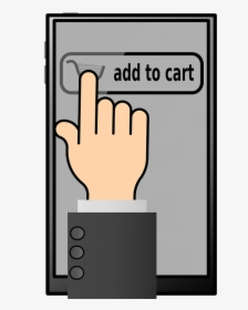 Add To Cart, Buy Button, Tablet, Phone, Pointing, Hand, HD Png Download, Free Download