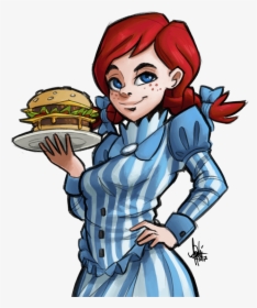 Hamburger Fast Food Cartoon Fictional Character Male - Wendys Drawings As Food, HD Png Download, Free Download