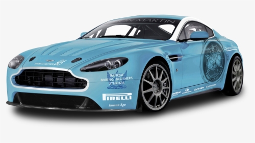 Blue Aston Martin V12 Vantage Car - Aston Martin Vantage Race Car, HD Png Download, Free Download