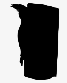 Black Woodpecker In The Tree Png Transparent Background - Silhouette, Png Download, Free Download