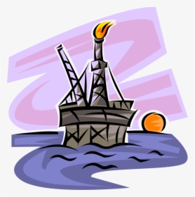 Offshore Oil Derrick And Cranes Image Of Clipart , - Illustration, HD Png Download, Free Download