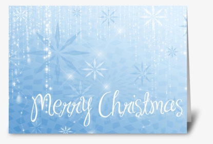 Blue Snowflake Sparkle Merry Christmas Greeting Card - Greeting Card, HD Png Download, Free Download
