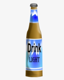 Beer Bottle Plain Vector Blue, HD Png Download, Free Download