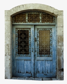 Front Door, Door, Decorated, Blue, Window, Glass - Door, HD Png Download, Free Download