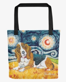 Basset Hound Starry Night Tote - Dog, HD Png Download, Free Download