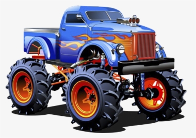 Pickup Truck Car Monster Truck Clip Art - Monster Jam Trucks Cartoon, HD Png Download, Free Download