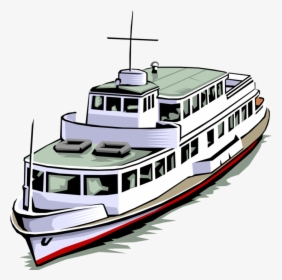 Vector Illustration Of Ferry Or Ferryboat Watercraft - Yacht Clipart, HD Png Download, Free Download