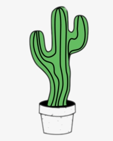 Tumblr Sticker Cactus On Log Wall - Transparent Sticker Tumblr Green, HD Png Download, Free Download