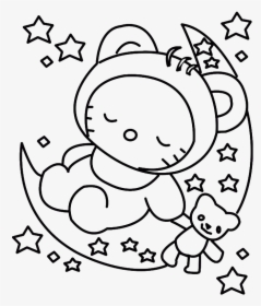 Hello Kitty To Draw - Hello Kitty Line Drawing, HD Png Download, Free Download