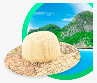 Fashion Sun Hat Map Print, HD Png Download, Free Download