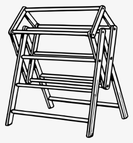 Clothes Airer Clip Arts - Drying Rack Clothes Clipart Black And White, HD Png Download, Free Download