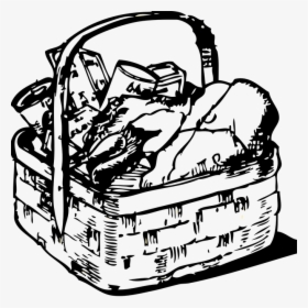 Of A Lineart Clothes - Picnic Basket Drawing Png, Transparent Png, Free Download