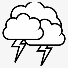 Cloud Clipart Black And White Thunderstorm Cloud Rain, HD Png Download, Free Download