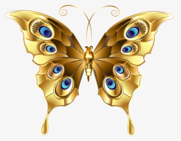 Butterfly Clip Art, Butterfly Flowers, Butterfly Cards, - Gold Butterfly Vector Png, Transparent Png, Free Download