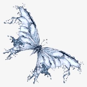Butterfly Water Liquid Free Transparent Image Hq Clipart - Fire And Water Butterfly, HD Png Download, Free Download