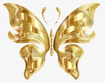Prismatic Butterfly 11 Variation 3 No Background Clip - Transparent Golden Butterfly Logo, HD Png Download, Free Download