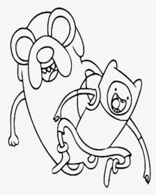 Adventure Time Jake And Finn Happy Coloring Pages - Transparent Outline Adventure Time, HD Png Download, Free Download