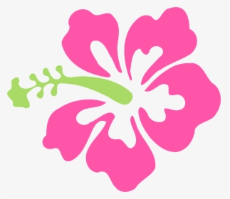 Green Clip Art At - Pink Hibiscus Flower Clipart, HD Png Download, Free Download