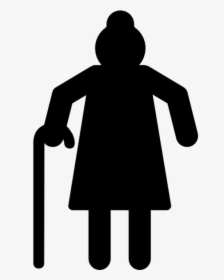 Computer Icons Old Age Symbol Clip Art - Grandma Silhouette Clipart, HD Png Download, Free Download