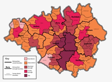 Greater Manchester County - Greater Manchester Income Map, HD Png Download, Free Download