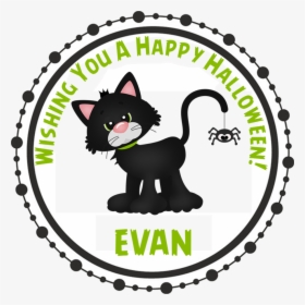 Black Cat Halloween Stickers - Airplane Birthday Party Stickers, HD Png Download, Free Download