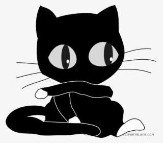 Transparent Raining Cats And Dogs Clipart - Cartoon Animated Black Cat, HD Png Download, Free Download